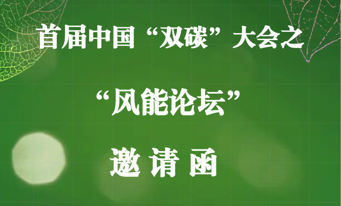 5月27日丨首屆中國雙碳大會之“風能論壇”