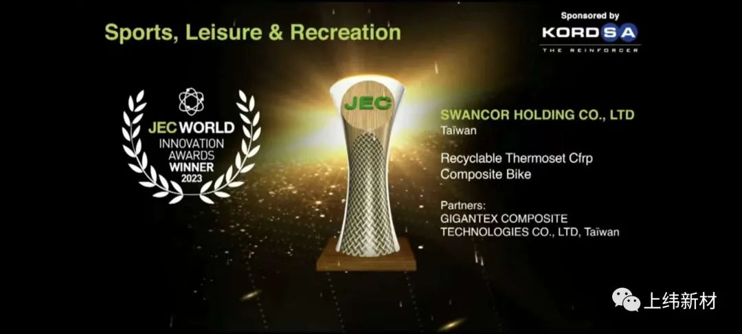 上緯榮獲「JEC WORLD 2023 運(yùn)動(dòng)休閑領(lǐng)域創(chuàng)新獎(jiǎng)」