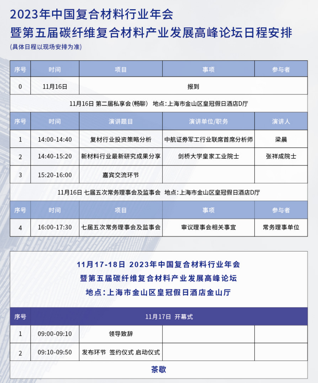 倒計時3天丨年會日程、酒店預訂、參觀路線